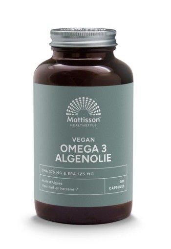 Mattisson Vegan omega 3 algenolie DHA 375mg EPA 125mg (180 Softgels)