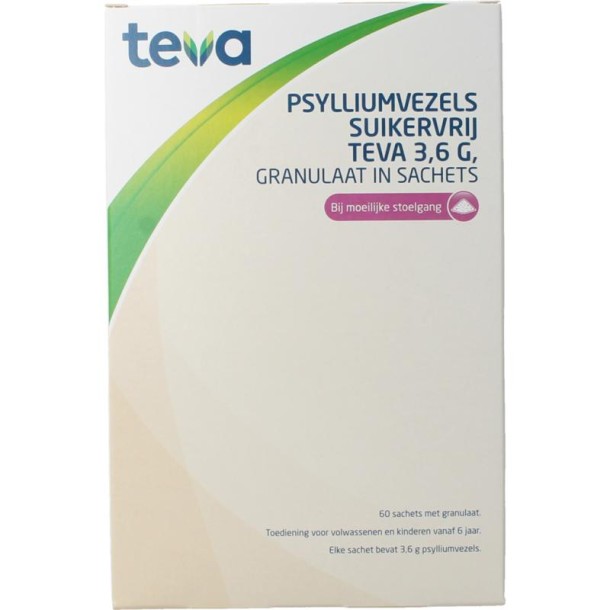 Teva Psylliumvezels granulen suikervrij (60 Sachets)