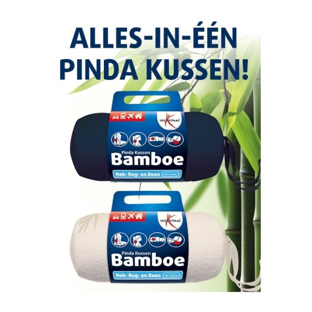 Lucovitaal Bamboe pinda kussen (wit) (1 Stuks)