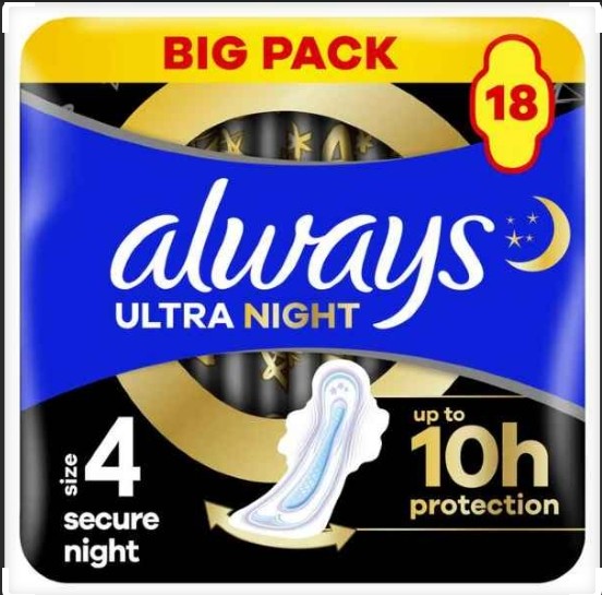 Always Ultra Maandverband Secure Night 18 stuks