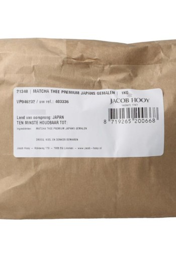 Jacob Hooy Matcha thee Japans gemalen (1 Kilogram)
