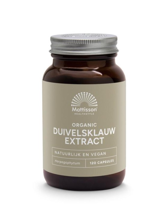 Mattisson Organic duivelsklauw extract 300mg bio (120 Vegetarische capsules)