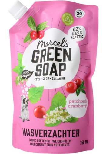 Marcel's GR Soap Wasverzachter patchouli & cranberry navulling (750 Milliliter)