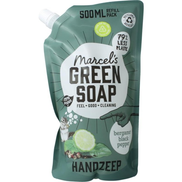 Marcel's GR Soap Handzeep bergamot & black pepper navul (500 Milliliter)