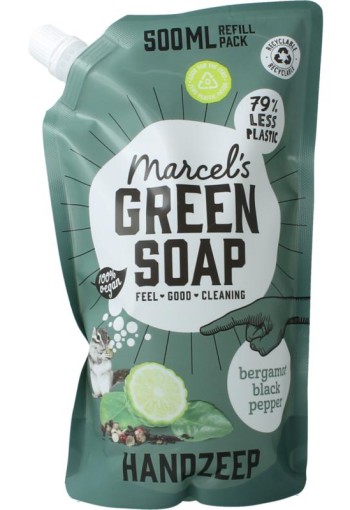 Marcel's GR Soap Handzeep bergamot & black pepper navul (500 Milliliter)