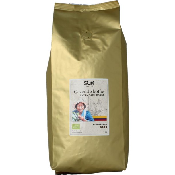 Sun Coffee Gezeilde koffiebonen extra dark roast bio (1 Kilogram)