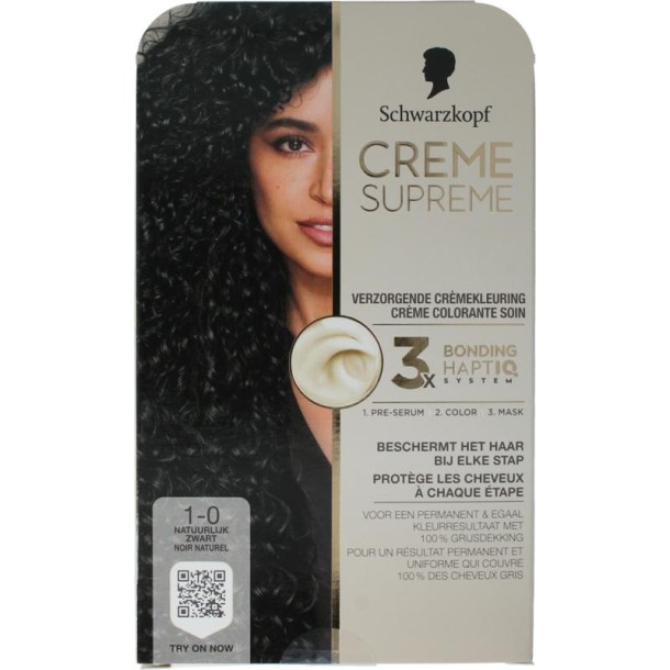 Schwarzkopf Creme supreme 1-0 black (1 Stuks)