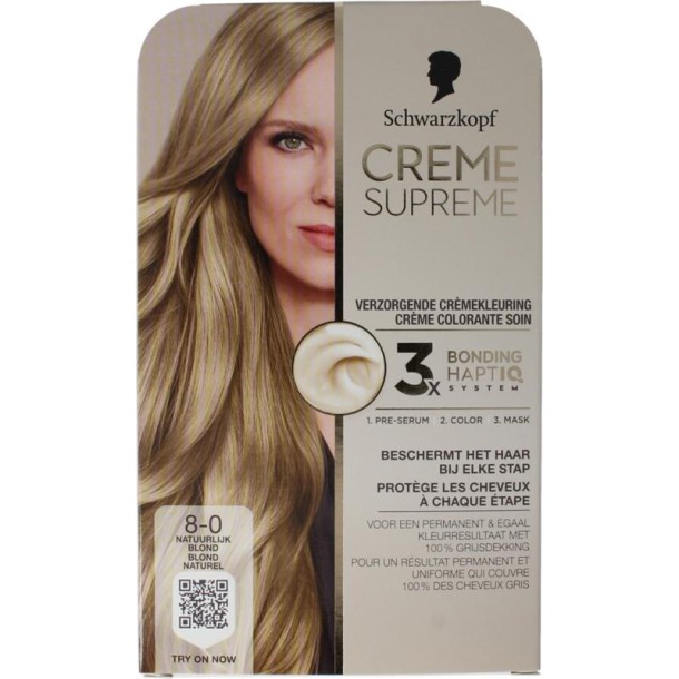 Schwarzkopf Creme supreme 8-0 blond (1 Stuks)
