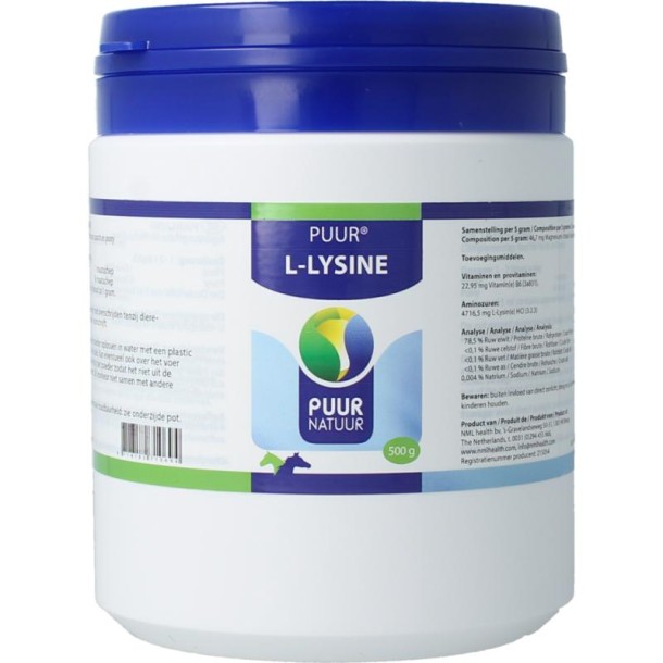 Puur L Lysine paard en pony (500 Gram)