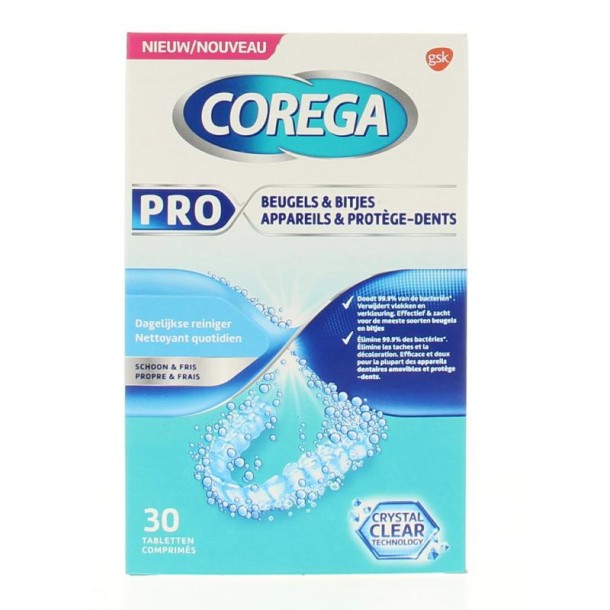 Corega Beugel & bitjes reinigingstabletten (30 Stuks)