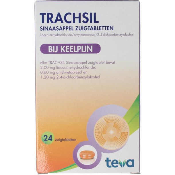 Teva Trachsil sinaasappel (24 Zuigtabletten)