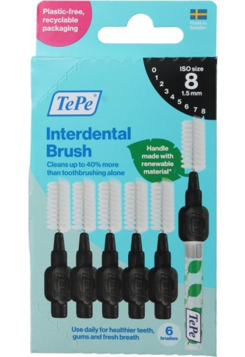 Tepe Interdentale ragers original zwart 1,5mm maat 8 (6 Stuks)