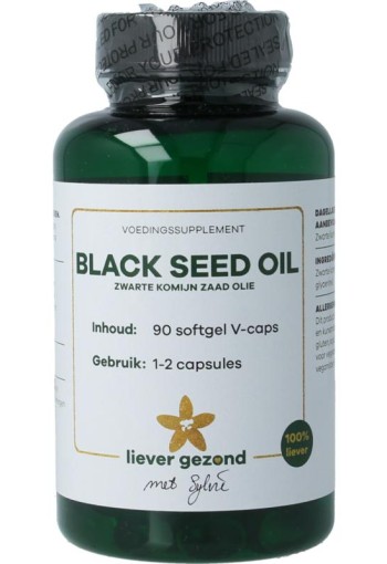Liever Gezond Komijnzaadolie zwart (90 Vegetarische capsules)