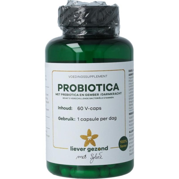 Liever Gezond Probiotica met prebiotica gember (60 Vegetarische capsules)
