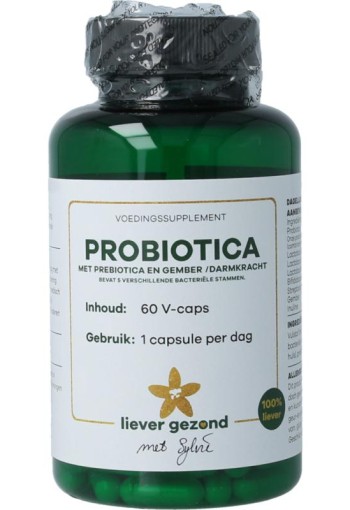 Liever Gezond Probiotica met prebiotica gember (60 Vegetarische capsules)