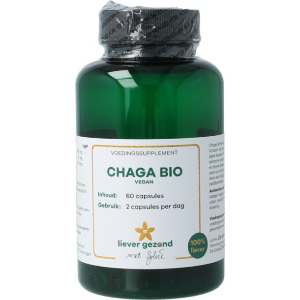 Liever Gezond Chaga 400mg vegan bio (60 Vegetarische capsules)