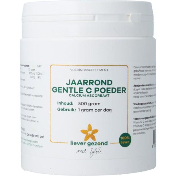 Liever Gezond Calcium ascorbaat jaarrond (500 Gram)