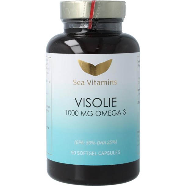 Sea Vitamins Omega 3 visolie strong met vitamine E (90 Vegetarische capsules)