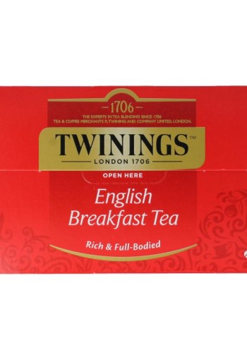 Twinings English breakfast thee envelop zwart (25 Zakjes)