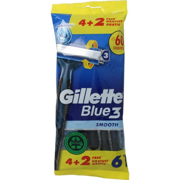 Gillette Blue 3 wegwerpmesjes (6 Stuks)