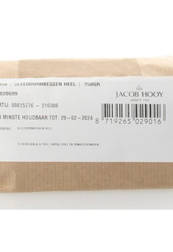 Jacob Hooy Sleedoornbessen (250 Gram)