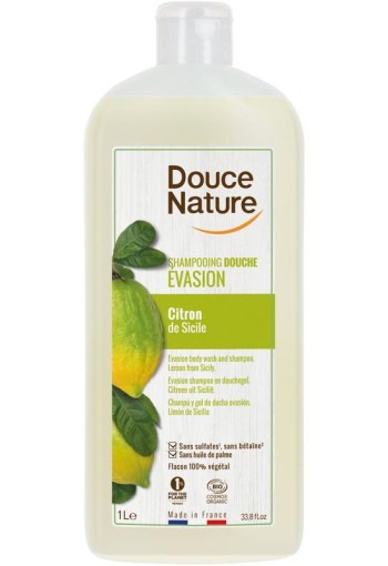 Douce Nature Douchegel & shampoo evasion citroen Sicilie bio (1 Liter)