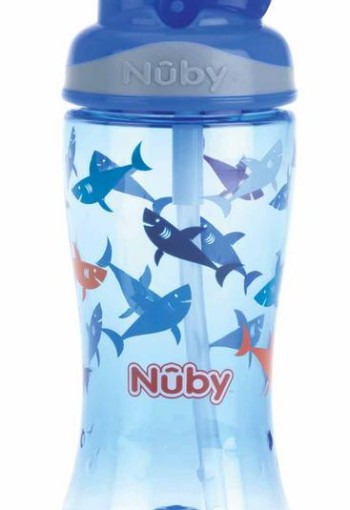 Nuby Flip it beker 360ml blauw 4+ jaar (1 Stuks)