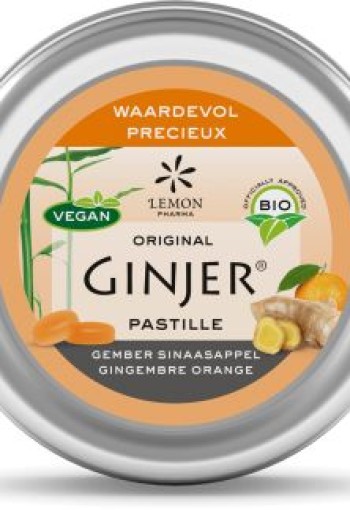 Lemon Pharma Ginjer original gember pastilles sinaasappel bio (40 Gram)