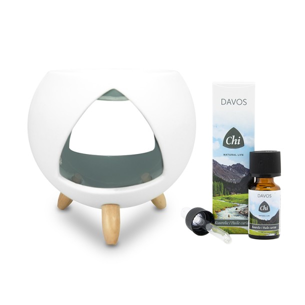 CHI Cozy aromabrander + Davos olie (1 Stuks)