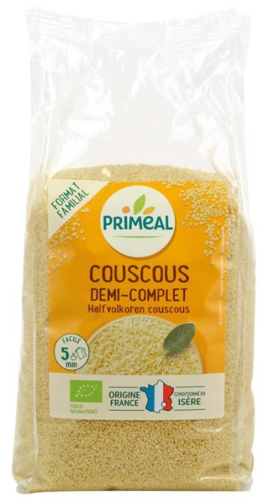 Primeal Couscous half volkoren bio (1 Kilogram)