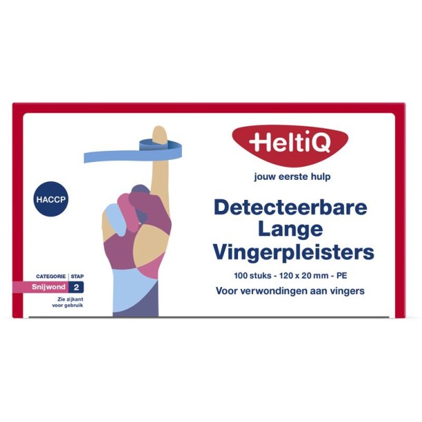 Heltiq Detect vingerpleister lang PE 120 x 20mm (100 Stuks)