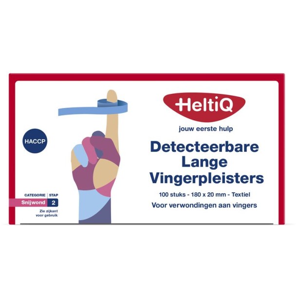 Heltiq Detect vingerpleister lang textiel 180 x 20mm (100 Stuks)