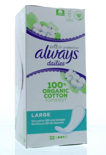Always Dailies cotton protection inlegkruisjes large (32 Stuks)
