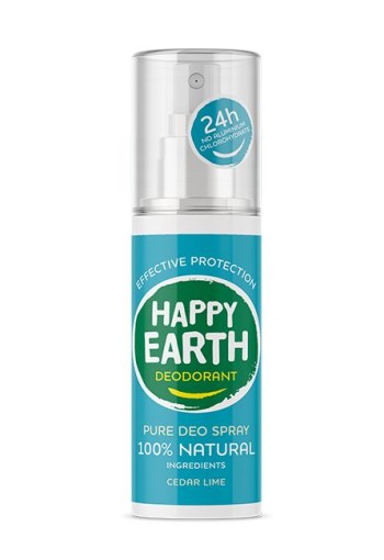 Happy Earth Pure deodorant spray cedar lime (100 Milliliter)