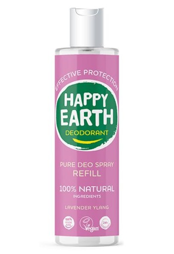 Happy Earth Pure deodorant spray lavender ylang refill (300 Milliliter)
