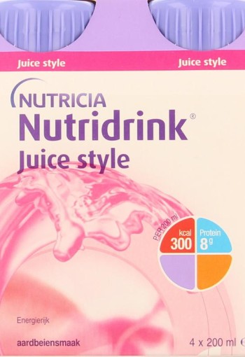 Nutridrink Juice style aardbei 200ml (4 Stuks)