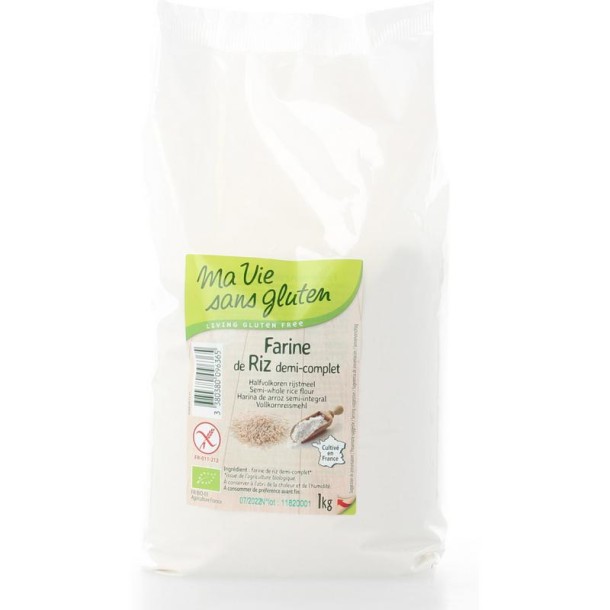 Ma Vie Sans Rijstmeel halfvolkoren glutenvrij bio (1 Kilogram)