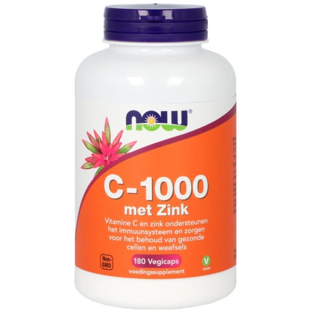 NOW C-1000 met Zink (180 Vegetarische capsules)