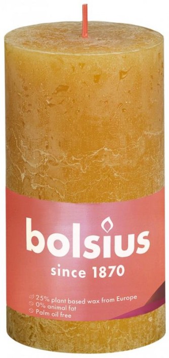 Bolsius Rustiekkaars shine 130/68 130/68 honeycomb yellow (1 Stuks)