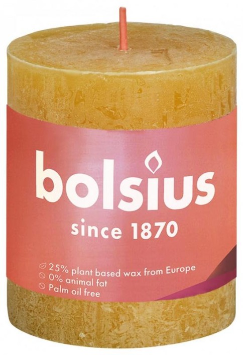 Bolsius Rustiekkaars shine 80/68 honeycomb yellow (1 Stuks)