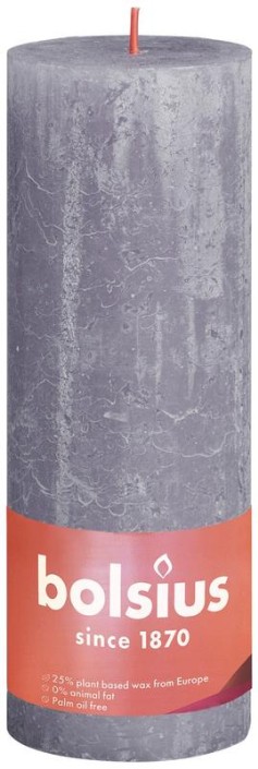 Bolsius Rustiekkaars shine 190/68 frosted lavender (1 Stuks)