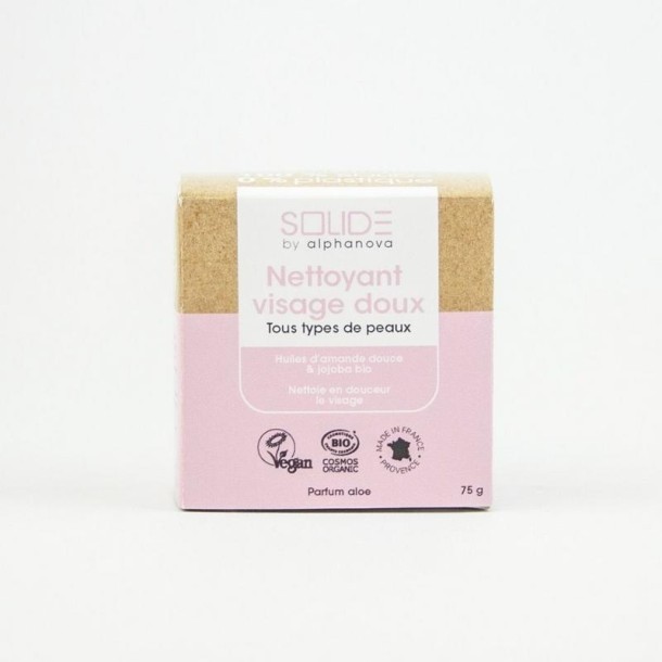Alphanova Solide Cleansing bar bio gezicht alle huidtype (75 Gram)