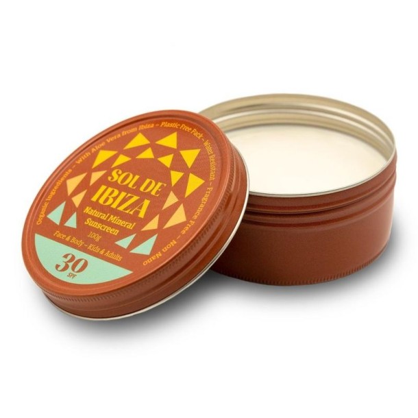 Sol de Ibiza Zonnebrand blikje vegan SPF30 (100 Gram)