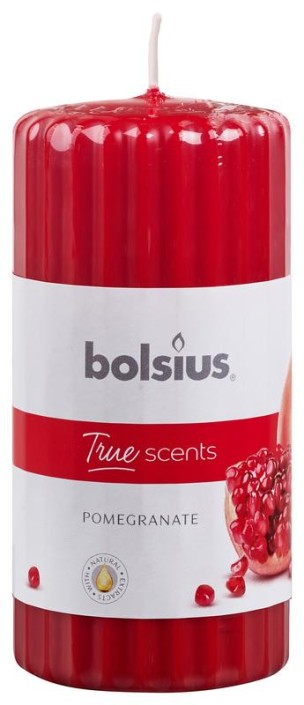 Bolsius True Scents stompkaars geur 120/58 pomegranate (1 Stuks)