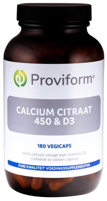 Proviform Calcium citraat 450 & D3 (180 Vegetarische capsules)