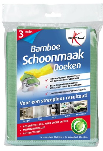 Lucovitaal Bamboe schoonmaakdoek (3 Stuks)