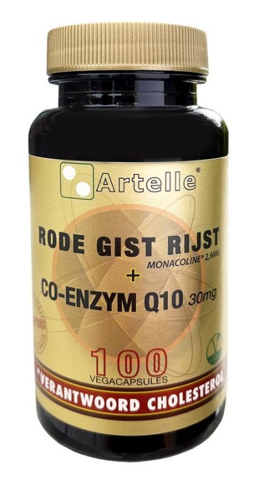 Artelle Rode gist rijst 100mg Q10 30mg (100 Vegetarische capsules)