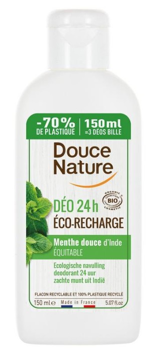 Douce Nature Deodorant mint navulling (150 Milliliter)