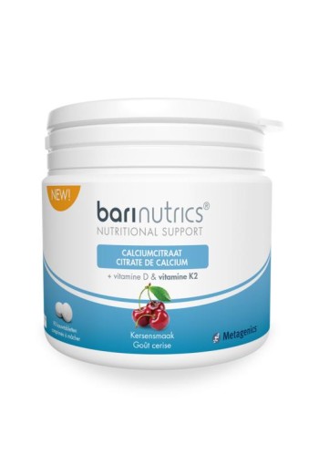Barinutrics Calciumcitraat K2 kers (90 Kauwtabletten)