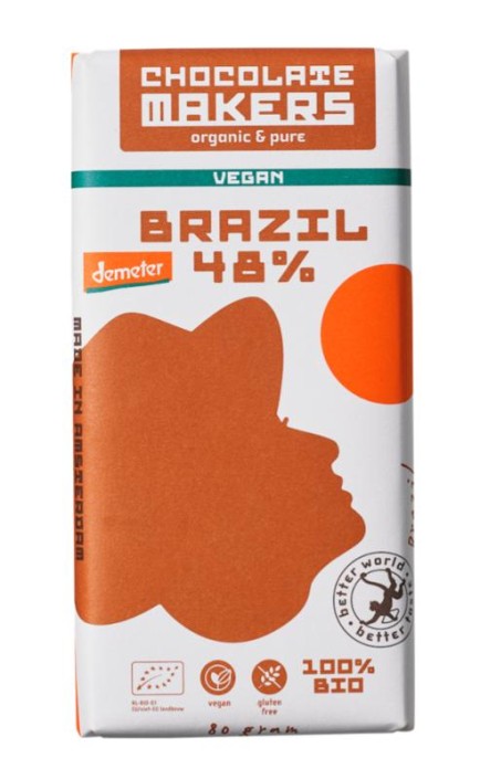 Chocolatemakers Brazil 48% vegan demeter bio (80 Gram)